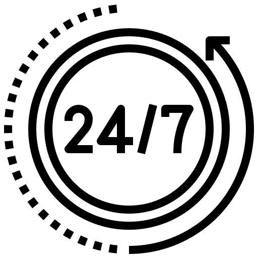 24/7 Availability Icon